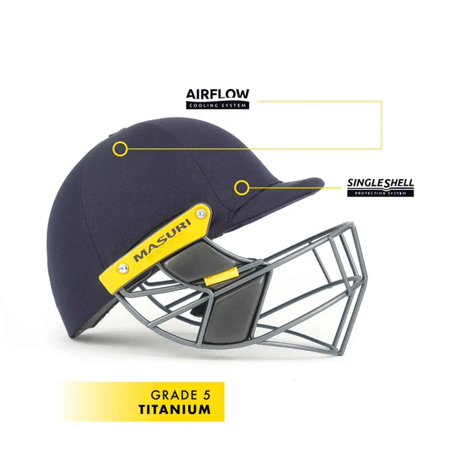 Masuri T Line Titanium Cricket Helmet Navy - Image 3